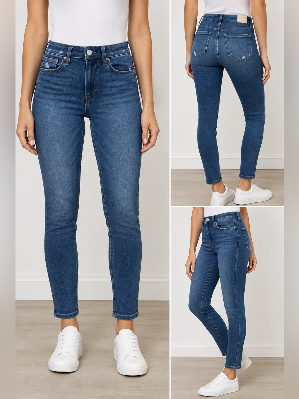 PAIGE Houston Ankle Jeans Women’s Size 25 High Rise Skinny Blue Distressed